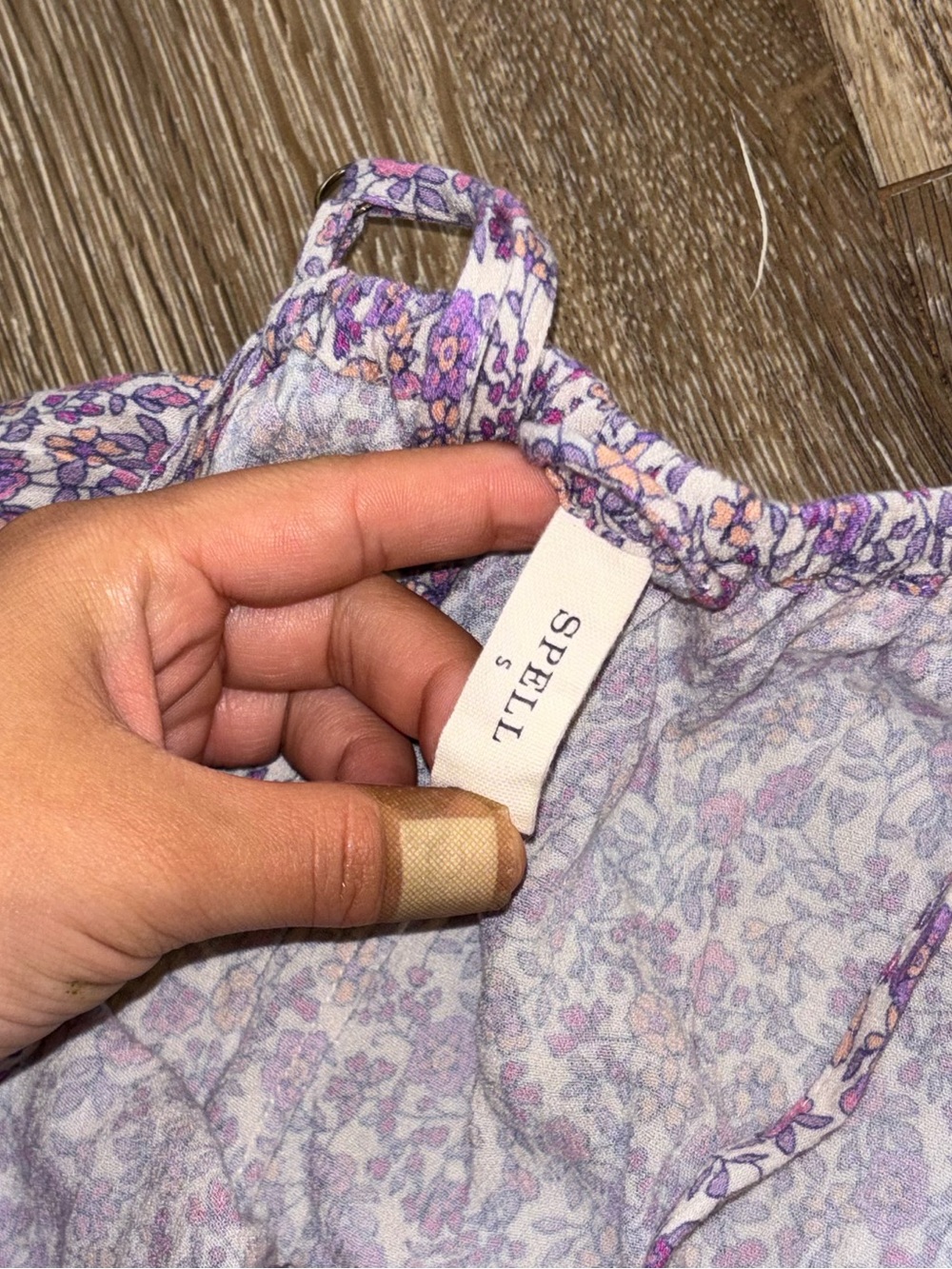 SPELL little Bird Wide Leg Floral Boho Oversized Jumpsuit Pink Purple Small - Picture 5 of 8